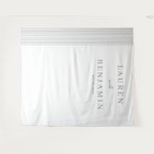 Elegant Gray Minimalist Lines Wandteppich (Vorderseite (Horizontal))