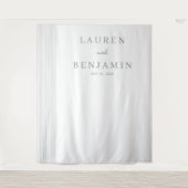 Elegant Gray Minimalist Lines Wandteppich (Vorderseite)