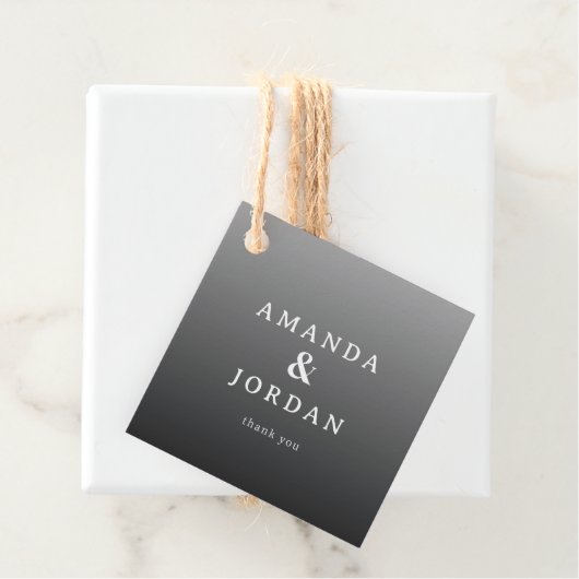 Elegant Gray Minimalist Names Geschenkanhänger (Beispiel)