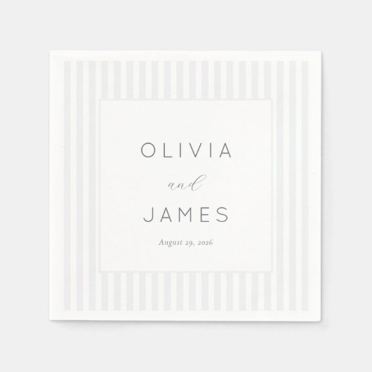 Elegant Gray Minimalist Stripes Serviette (Vorderseite)