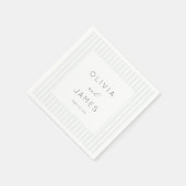 Elegant Gray Minimalist Stripes Serviette (Ecke)