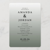 Elegant Gray Minimalist Wedding Program Programm (Vorderseite)