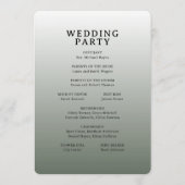 Elegant Gray Minimalist Wedding Program Programm (Rückseite)