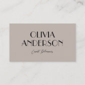 Elegant Gray Minimalistisch Nuetral Boho Chic Mode Visitenkarte (Vorderseite)