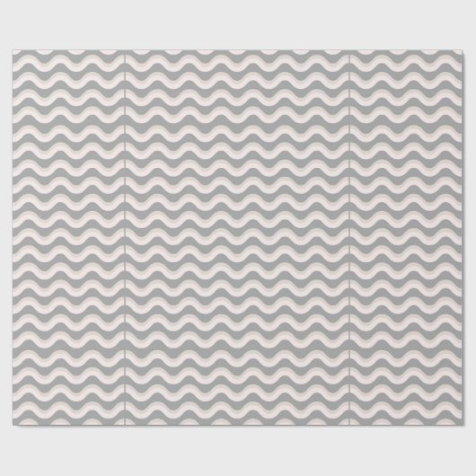 Elegant Gray Minimalistisch Wavy Lines Geschenkpapier (Flach)