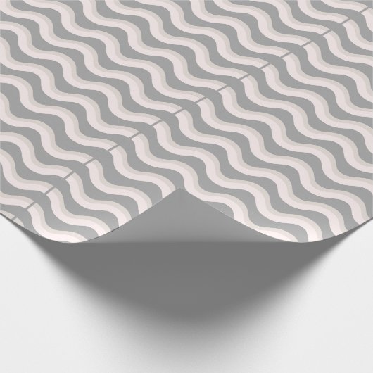 Elegant Gray Minimalistisch Wavy Lines Geschenkpapier (Ecke)