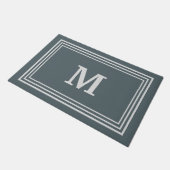 Elegant Gray Mit Monogramm Doormat Fußmatte (Schrägansicht)