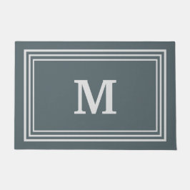 Elegant Gray Mit Monogramm Doormat Fußmatte