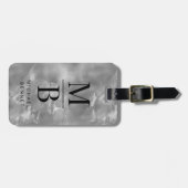 Elegant Gray Mit Monogramm Gepäckanhänger (Vorderseite horizontal)