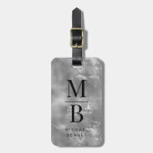 Elegant Gray Mit Monogramm Gepäckanhänger (Vorderseite vertikal)