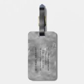 Elegant Gray Mit Monogramm Gepäckanhänger (Rückseite vertikal)