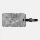 Elegant Gray Mit Monogramm Gepäckanhänger (Rückseite horizontal)