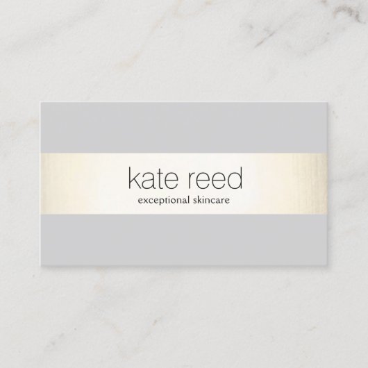 Elegant Gray Modern Gold gestreift Visitenkarte (Vorderseite)