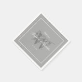 Elegant Gray Monogram Bride Groom Classy Wedding Serviette (Ecke)