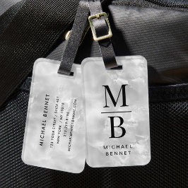 Elegant Gray Monogram Gepäckanhänger