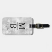 Elegant Gray Monogram Gepäckanhänger (Vorderseite horizontal)