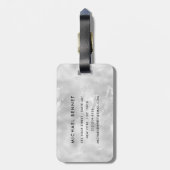 Elegant Gray Monogram Gepäckanhänger (Rückseite vertikal)