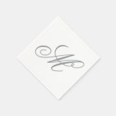 Elegant Gray Monogram Serviette (Ecke)
