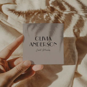 Elegant Gray Neutral Boho Chic Modern Trendy Quadratische Visitenkarte