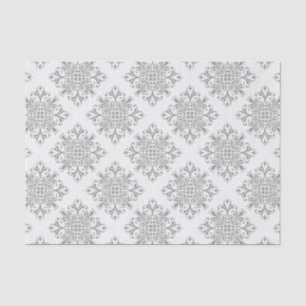 Elegant Gray on White Damask Seidenpapier