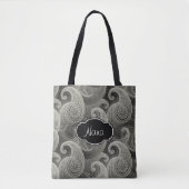 Elegant Gray Paisley Mit Monogramm Tasche (Vorderseite)