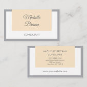 Elegant Gray & Pastel Pink Visitenkarte (Vorne/Hinten)