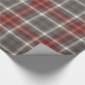 Elegant Gray | Rot | Beige Kariert Checked Geschenkpapier (Ecke)