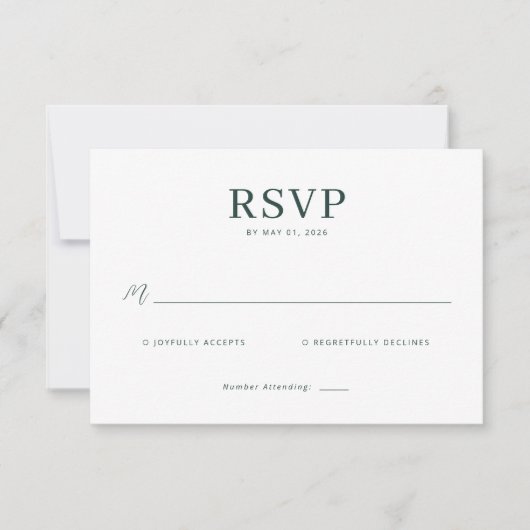 Elegant Gray RSVP Card Karte (Vorderseite)