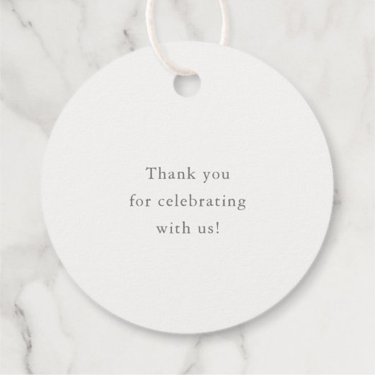 Elegant Gray Script Monogram Wedding Geschenkanhänger (Rückseite)