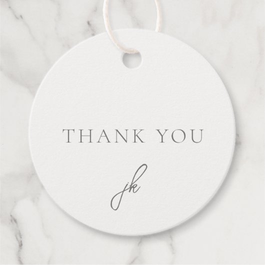 Elegant Gray Script Monogram Wedding Geschenkanhänger (Vorderseite)