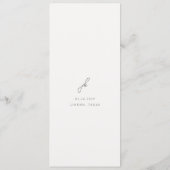 Elegant Gray Script Monogram Wedding Menükarte (Rückseite)