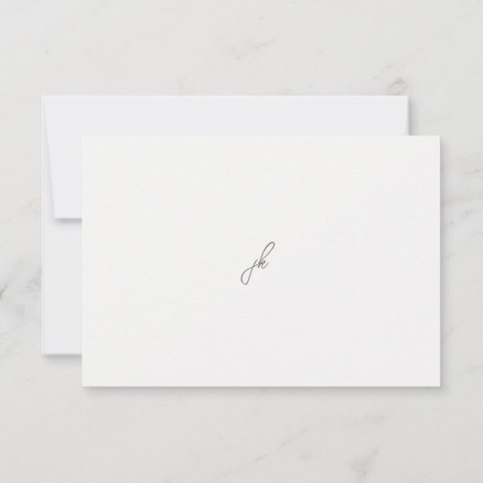 Elegant Gray Script Monogram Wedding RSVP Karte (Rückseite)