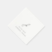 Elegant Gray Script Monogram Wedding Serviette (Ecke)