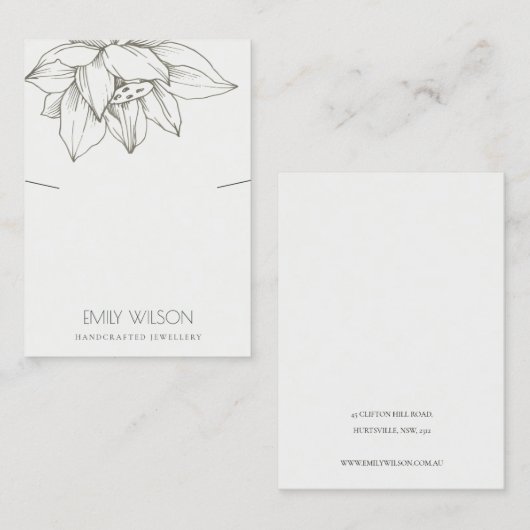 ELEGANT GRAY SILVER LOTUS EINFACHE ANZEIGE DES NEK VISITENKARTE (Vorne/Hinten)