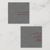 Elegant Gray Süede Leather Texture Beruflich Quadratische Visitenkarte (Vorne/Hinten)
