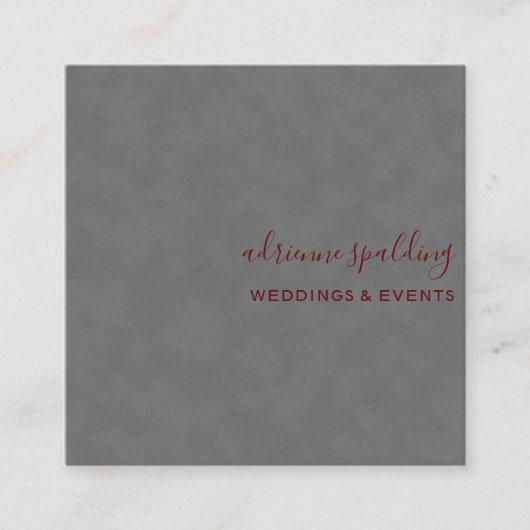 Elegant Gray Süede Leather Texture Beruflich Quadratische Visitenkarte (Vorderseite)