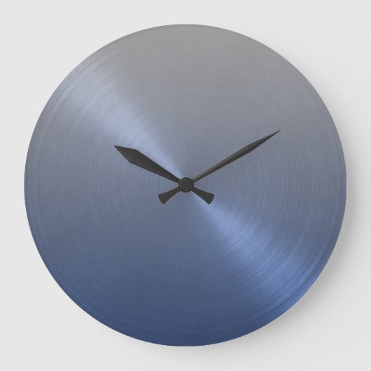 Elegant Gray to Blue Ombre Gradient Große Wanduhr (Vorderseite)