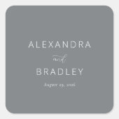 Elegant Gray Typographic Quadratischer Aufkleber (Vorderseite)