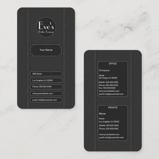 Elegant Gray Visitenkarte (Vorne/Hinten)