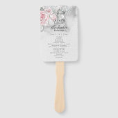 Elegant Gray Watercolor Rosa Roses Fächer (Vorderseite)