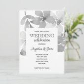 Elegant Gray Wedding Einladung (Stehend Vorderseite)