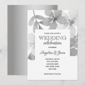 Elegant Gray Wedding Einladung (Vorne/Hinten)