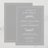 Elegant Gray Wedding Einladung (Vorne/Hinten)