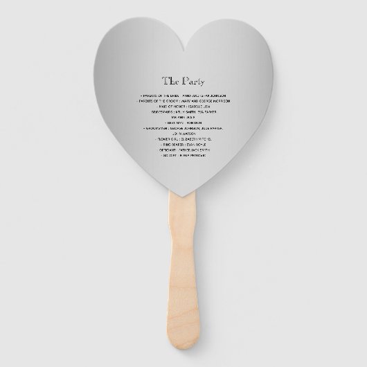 Elegant Gray Wedding Fächer (Rückseite)