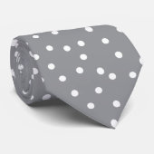 Elegant Gray White Dots Pattern Groom Gift Krawatte (Gerollt)