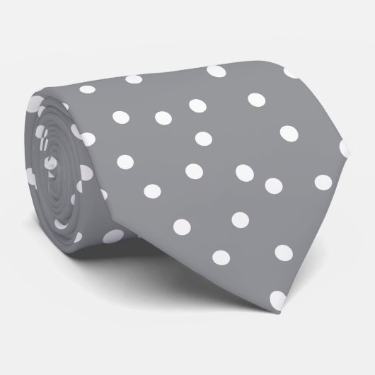 Elegant Gray White Dots Pattern Groom Gift Krawatte (Gerollt)