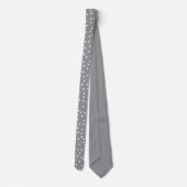 Elegant Gray White Dots Pattern Groom Gift   Krawatte (Rückseite)