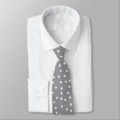 Elegant Gray White Polka Dots Pattern Groom Gift   Krawatte (Gebunden)