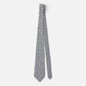 Elegant Gray White Polka Dots Pattern Groom Gift   Krawatte (Vorderseite)