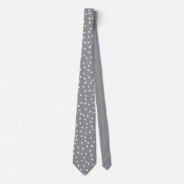 Elegant Gray White Polka Dots Pattern Groom Gift   Krawatte